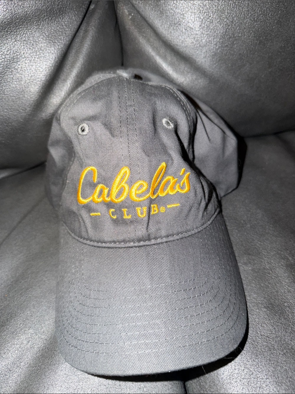 Cabela's Charcoal Gray Cap with Gold Embroidered Logo